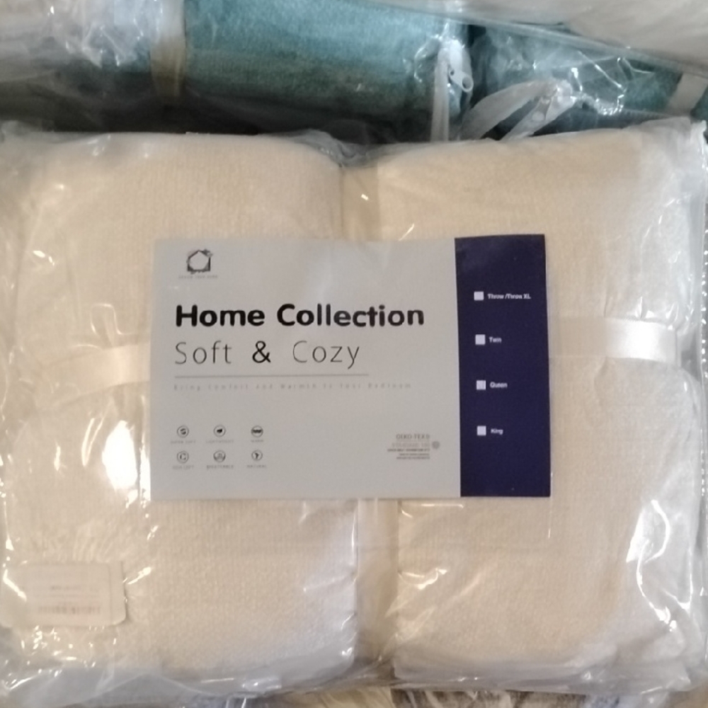 Queen Ivory Home Collection Soft & Cozy White Bedding Set - 2305-IV-Q